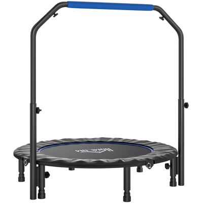 Homcom Mini Trampolino Fitness Ø114 cm Pieghevole con Manubrio Regolabile in Altezza, Blu e Nero Aosom Italy Homcom Mini Trampolino Fitness Ø114 cm Pieghevole con Manubrio Regolabile in Altezza, Blu e Nero Aosom Italy