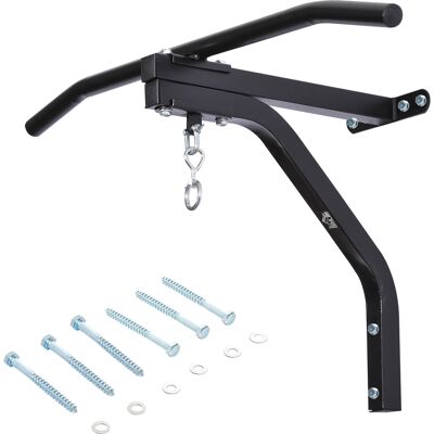 Homcom Staffa di supporto per sacco da boxe con barra per trazioni, 93x47x51cm, Nero Homcom Staffa di supporto per sacco da boxe con barra per trazioni, 93x47x51cm, Nero