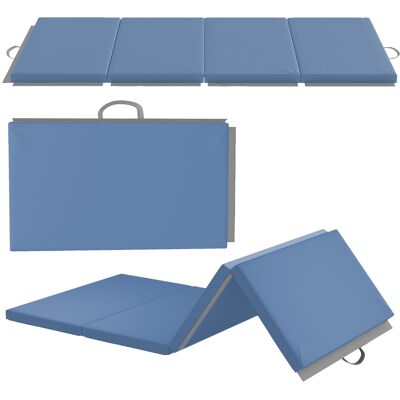 Homcom Tappetino da Ginnastica Pieghevole, Materassino Fitness Spesso 5 cm e Antiscivolo, 180x80x5 cm, Azzurro Aosom Italy Homcom Tappetino da Ginnastica Pieghevole, Materassino Fitness Spesso 5 cm e Antiscivolo, 180x80x5 cm, Azzurro Aosom Italy