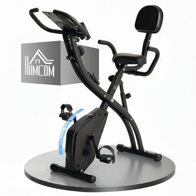 Homcom Cyclette Pieghevole 2 in 1, Resistenza Magnetica Regolabile 8 Livelli, Bici da Fitness con Sensore di Frequenza Cardiaca, Nero Aosom Homcom Cyclette Pieghevole 2 in 1, Resistenza Magnetica Regolabile 8 Livelli, Bici da Fitness con Sensore di Frequenza Cardiaca, Nero Aosom
