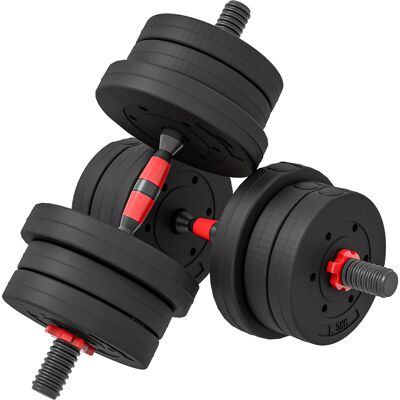 Homcom Set 2 Manubri Antiscivolo con 4 dischi da 2 kg, 4 dischi da 1.5 kg, 4 dischi da 1.25 kg e 3 connettori, HDPE e sabbia, Nero Aosom Italy Homcom Set 2 Manubri Antiscivolo con 4 dischi da 2 kg, 4 dischi da 1.5 kg, 4 dischi da 1.25 kg e 3 connettori, HDPE e sabbia, Nero Aosom Italy