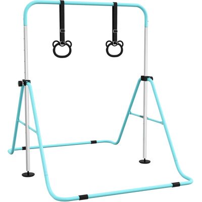 Homcom Sbarra Ginnastica Artistica per Bambini ad Altezza Regolabile con 2 Anelli, in Acciaio, Verde Chiaro Aosom Italy Homcom Sbarra Ginnastica Artistica per Bambini ad Altezza Regolabile con 2 Anelli, in Acciaio, Verde Chiaro Aosom Italy
