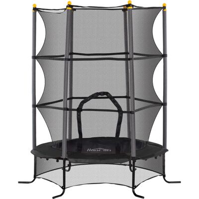 Homcom Trampolino Elastico per Bambini Ø1.6x1.9 m con Rete di Sicurezza e Pali Imbottiti, Età 3-10 Anni, Nero Homcom Trampolino Elastico per Bambini Ø1.6x1.9 m con Rete di Sicurezza e Pali Imbottiti, Età 3-10 Anni, Nero