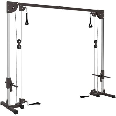 Sportnow Lat Machine con Pulegge Regolabili, Stazione a Cavi con Pulldown, 4 Maniglie e Carico Pesi Regolabile, in Acciaio Aosom Italy Sportnow Lat Machine con Pulegge Regolabili, Stazione a Cavi con Pulldown, 4 Maniglie e Carico Pesi Regolabile, in Acciaio Aosom Italy