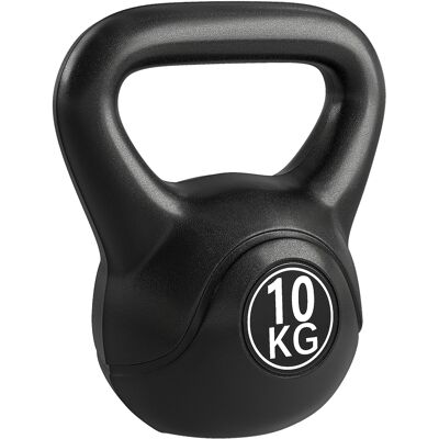 Homcom Kettlebell in PVC con Sabbia 10Kg, Fondo Piatto, Maniglia Liscia Anti-Sfregamento, Nero Aosom Homcom Kettlebell in PVC con Sabbia 10Kg, Fondo Piatto, Maniglia Liscia Anti-Sfregamento, Nero Aosom