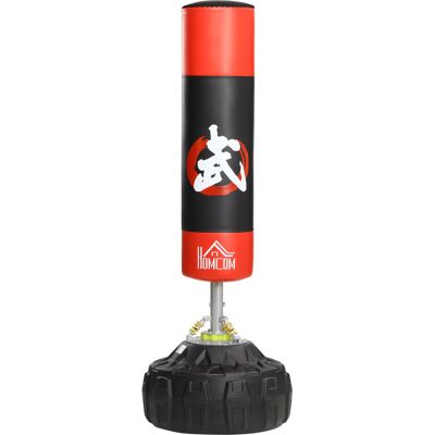 Homcom Sacco Boxe da Terra con Supporto per Allenamento Professionale a Casa o in Palestra, Nero e Rosso, Φ60 x 180 cm Aosom Homcom Sacco Boxe da Terra con Supporto per Allenamento Professionale a Casa o in Palestra, Nero e Rosso, Φ60 x 180 cm Aosom