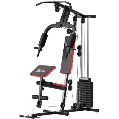 Homcom Power Tower Stazione Fitness Pesi 65kg, 135x103x210cm, Nero Rosso Aosom Italy Homcom Power Tower Stazione Fitness Pesi 65kg, 135x103x210cm, Nero Rosso Aosom Italy
