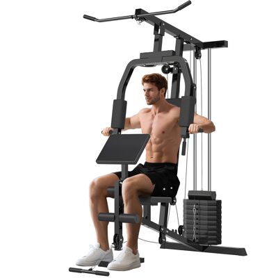 Homcom Stazione Fitness Multifunzione per Allenamento a Casa e Professionale in Acciaio, 148x108x207 cm, Nero Aosom Homcom Stazione Fitness Multifunzione per Allenamento a Casa e Professionale in Acciaio, 148x108x207 cm, Nero Aosom