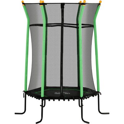 Homcom Trampolino Elastico per Bambini 3-10 Anni con Ingresso a Cerniera e Pali Imbottiti, Ø163.5x190 cm, Verde Homcom Trampolino Elastico per Bambini 3-10 Anni con Ingresso a Cerniera e Pali Imbottiti, Ø163.5x190 cm, Verde