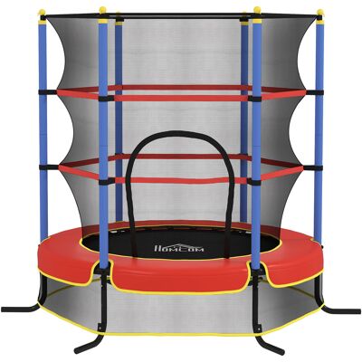 Homcom Trampolino per Bambini con Tappeto Elastico, Rete di Sicurezza e Pali Imbottiti, Età 3-10 Anni, Blu Homcom Trampolino per Bambini con Tappeto Elastico, Rete di Sicurezza e Pali Imbottiti, Età 3-10 Anni, Blu