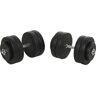 Homcom Set Manubri Palestra 50kg (8x5kg, 4x1.5kg), Pesi Palestra con 12 Dischi da 1.5kg, 5kg, Փ25mm, per Allenamento a Casa