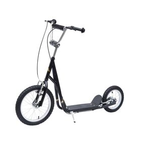 Homcom Monopattino per Bambini in Acciaio con Ruote Grandi e Freno, Scooter per bambini, Nero