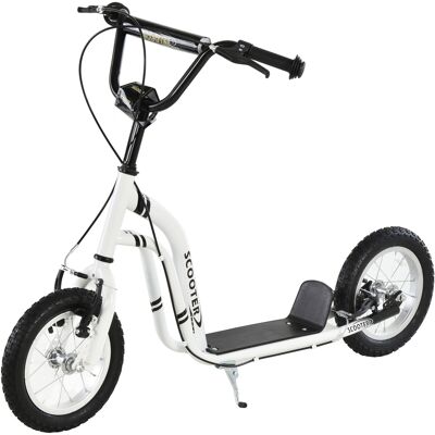 Homcom Monopattino per bambini 5+ anni altezza regolabile freni doppi pneumatico gonfiabile in acciaio alluminio gamma bianco Aosom Homcom Monopattino per bambini 5+ anni altezza regolabile freni doppi pneumatico gonfiabile in acciaio alluminio gamma bianco Aosom