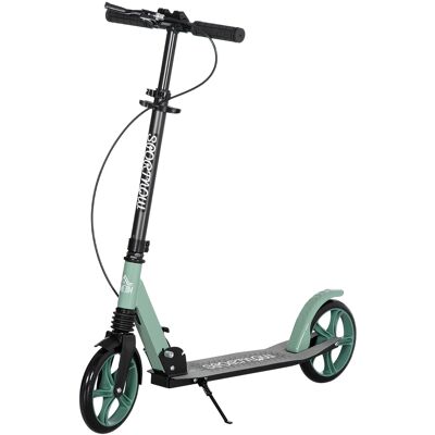 Homcom Monopattino pieghevole per adulti +14 anni con manubrio regolabile grandi ruote da 20 cm ammortizzatore e doppio freno in alluminio - verde Homcom Monopattino pieghevole per adulti +14 anni con manubrio regolabile grandi ruote da 20 cm ammortizzatore e doppio freno in alluminio - verde