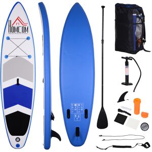 Homcom Tavola Gonfiabile SUP Stand Up Paddle con Pagaia Regolabile, Tavola Surf con Accessori 322x81x15cm