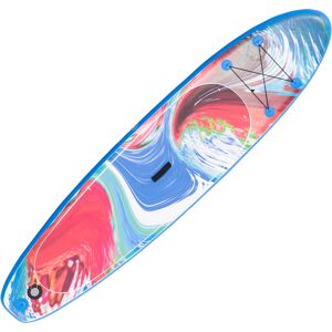 Outsunny Tavola SUP Gonfiabile 300x76x15cm Antiscivolo, Stand Up Paddle Board con Pagaia, Accessori e Borsa di Trasporto, Blu e Bianco