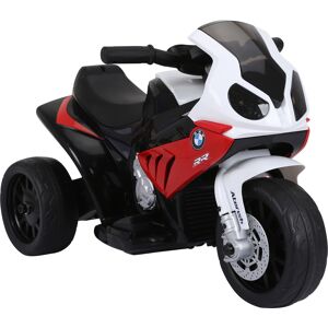 Homcom Moto Elettrica per Bambini Max. 20kg con Licenza BMW, 3 Ruote, Batteria Ricaricabile 6V, Bianco Rosso, 66x37x44cm