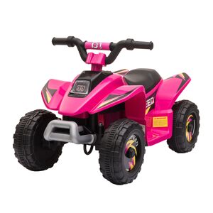 Homcom Quad per Bambini Elettrico con Batteria Ricaricabile 6V, Velocità 2.8-4.6km/h, Età 3-5 Anni, 72x40x45.5cm, Rosa