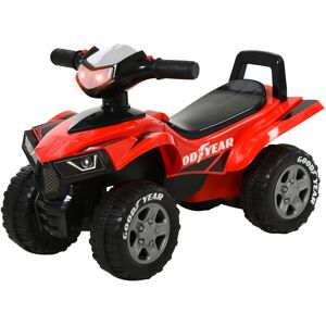 Homcom Quad Giocattolo per Bambini 1-3 anni con Licenza GOODYEAR con Luci e Suoni Realistici, Rosso e Nero, 60x31x42cm