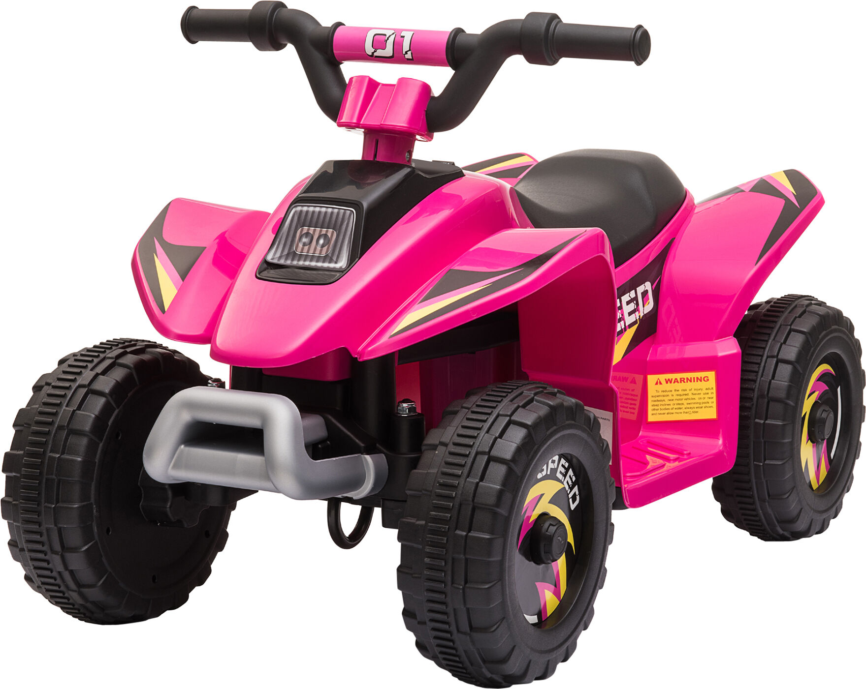 Homcom Quad per Bambini Elettrico con Batteria Ricaricabile 6V, Velocità 2.8-4.6km/h, Età 3-5 Anni, 72x40x45.5cm, Rosa