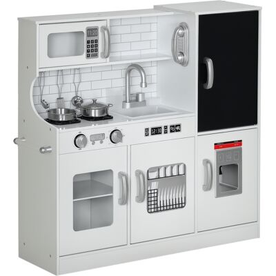 Aiyaplay Cucina per Bambini di +3 Anni con Accessori per Cucinare Lavagna Macchina del Ghiaccio e Telefono 83,8x26,8x81 cm Bianco Aosom Italy Aiyaplay Cucina per Bambini di +3 Anni con Accessori per Cucinare Lavagna Macchina del Ghiaccio e Telefono 83,8x26,8x81 cm Bianco Aosom Italy