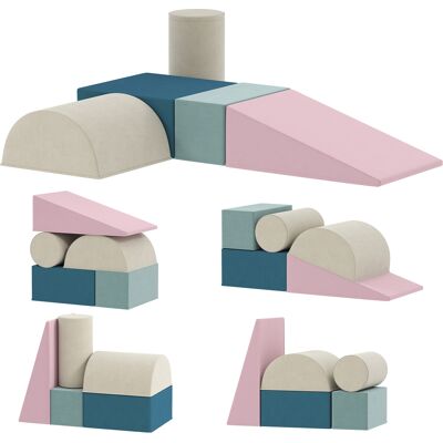 Aiyaplay Set di 5 Costruzioni Morbide in Schiuma per Bambini con Fodere Estraibili, 61x40.6x60 cm, Multicolore Aosom Italy Aiyaplay Set di 5 Costruzioni Morbide in Schiuma per Bambini con Fodere Estraibili, 61x40.6x60 cm, Multicolore Aosom Italy