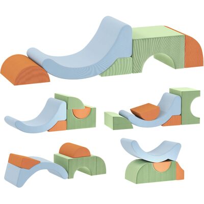 Aiyaplay Set di 5 Blocchi di Costruzioni morbide per bambini in schiuma, Multicolore Aosom Italy Aiyaplay Set di 5 Blocchi di Costruzioni morbide per bambini in schiuma, Multicolore Aosom Italy