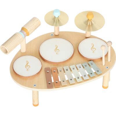 Aiyaplay Set di Strumenti Musicali per Bambini da 2+ Anni con Tamburi e Xilofono, Colore Legno Aosom Italy Aiyaplay Set di Strumenti Musicali per Bambini da 2+ Anni con Tamburi e Xilofono, Colore Legno Aosom Italy