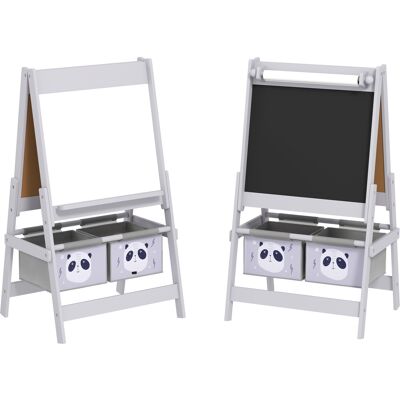Aiyaplay Lavagna per Bambini con Cavalletto 3 in 1 e 2 Contenitori, Età 3-8 anni, 54x46.5x93cm, Grigio Aosom Italy Aiyaplay Lavagna per Bambini con Cavalletto 3 in 1 e 2 Contenitori, Età 3-8 anni, 54x46.5x93cm, Grigio Aosom Italy
