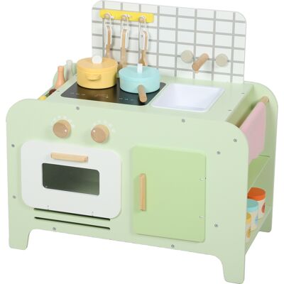 Aiyaplay Set Cucina Giocattolo in Legno per Bambini da 3+ Anni con 15 Accessori, Verde Aosom Italy Aiyaplay Set Cucina Giocattolo in Legno per Bambini da 3+ Anni con 15 Accessori, Verde Aosom Italy
