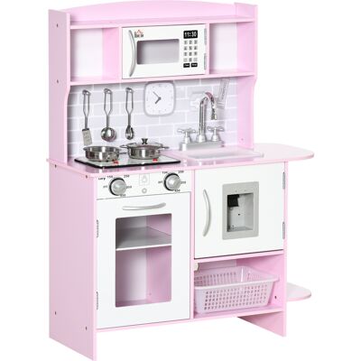 Homcom Cucina Giocattolo per Bambini con Fornelli, Luci e Suoni, Microonde, Età 3-6 Anni, Rosa Aosom Italy Homcom Cucina Giocattolo per Bambini con Fornelli, Luci e Suoni, Microonde, Età 3-6 Anni, Rosa Aosom Italy