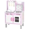 Homcom Cucina Giocattolo per Bambini 3+ Anni con 5 Accessori Inclusi, Gioco con Suoni Realistici, Armadietto, 55x30x80cm, Rosa