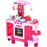 Homcom Cucina Giocattolo per Bambini con 38 Accessori Inclusi, Gioco con Luci e Suoni Realistici, 78x29x87cm, Rosa