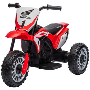 Homcom Moto Elettrica per Bambini con Licenza Honda CRF450RL a 3 Ruote, Età 18-36 Mesi, Rosso