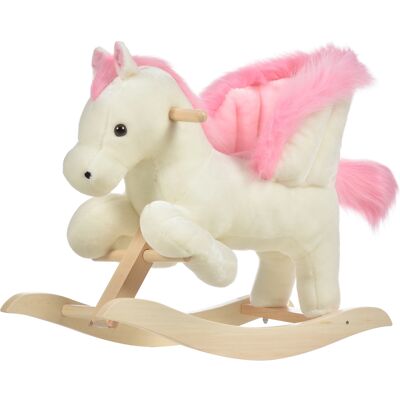 Homcom Cavallo a Dondolo Bianco e Rosa con Suoni e Struttura in Legno di Pioppo per Bambini 18-36 Mesi, 70x28x57cm Aosom Homcom Cavallo a Dondolo Bianco e Rosa con Suoni e Struttura in Legno di Pioppo per Bambini 18-36 Mesi, 70x28x57cm Aosom