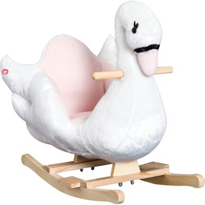 Homcom Cavallo a Dondolo a Forma di Cigno con Musica, Struttura in Metallo e Legno, Rivestimento Peluche, 60x32x55cm, Bianco Aosom Homcom Cavallo a Dondolo a Forma di Cigno con Musica, Struttura in Metallo e Legno, Rivestimento Peluche, 60x32x55cm, Bianco Aosom
