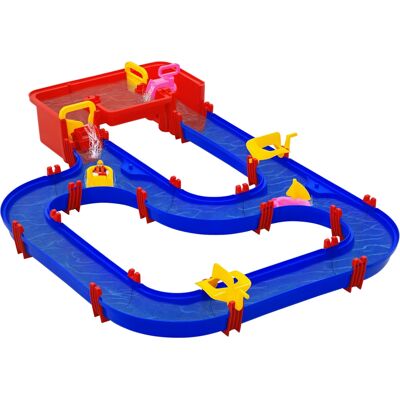 Homcom Playset Acquatico 53 Pezzi con Acqua e Sabbia per Bambini 3-6 Anni con Accessori e Parti Componibili, in PP, 123x90x7cm, Blu e Rosso Homcom Playset Acquatico 53 Pezzi con Acqua e Sabbia per Bambini 3-6 Anni con Accessori e Parti Componibili, in PP, 123x90x7cm, Blu e Rosso