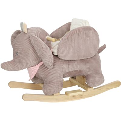 Aiyaplay Dondolo per Neonati con Suoni di Elefante e Cintura di Sicurezza a 3 Punti, Base in Legno Marrone Aosom Italy Aiyaplay Dondolo per Neonati con Suoni di Elefante e Cintura di Sicurezza a 3 Punti, Base in Legno Marrone Aosom Italy
