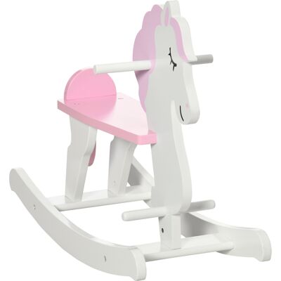 Homcom Cavallo a dondolo in legno per bambini 1-3 anni, 68x27x51,5 cm, rosa e bianco Aosom Italy Homcom Cavallo a dondolo in legno per bambini 1-3 anni, 68x27x51,5 cm, rosa e bianco Aosom Italy