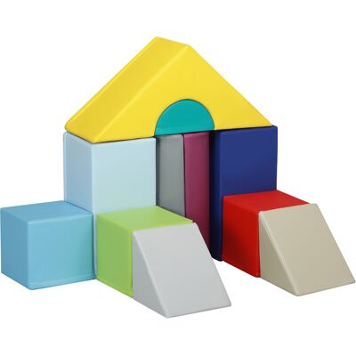 Homcom Set Costruzioni Morbide per Bambini 1-3 Anni con 11 Forme in PU e EPE Multicolore Homcom Set Costruzioni Morbide per Bambini 1-3 Anni con 11 Forme in PU e EPE Multicolore