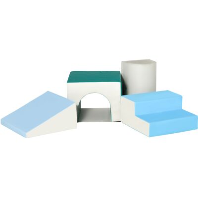 Homcom Set 4 Blocchi di Costruzioni Morbidi per Bambini da 1-3 Anni Modulabile, Multicolore Homcom Set 4 Blocchi di Costruzioni Morbidi per Bambini da 1-3 Anni Modulabile, Multicolore