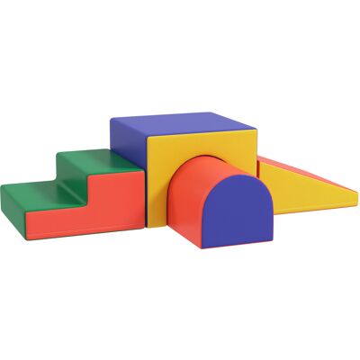 Homcom Set di 4 Blocchi di Costruzione Morbidi per Bambini, Gioco Educativo Modulabile per Bambini 1-3 Anni, Multicolore Aosom Italy Homcom Set di 4 Blocchi di Costruzione Morbidi per Bambini, Gioco Educativo Modulabile per Bambini 1-3 Anni, Multicolore Aosom Italy