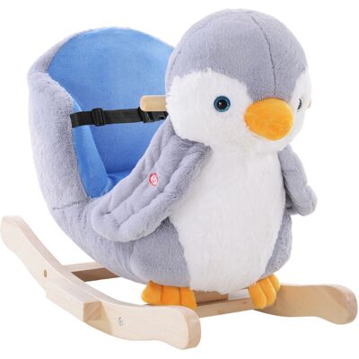 Homcom Cavallo a Dondolo a Pinguino in Peluche con 32 Musiche e Cintura di Sicurezza, Età 18 Mesi Homcom Cavallo a Dondolo a Pinguino in Peluche con 32 Musiche e Cintura di Sicurezza, Età 18 Mesi