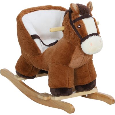 Aiyaplay Cavallo a Dondolo per Bambini 18-36 Mesi con Suoni, Base in Legno e Cintura di Sicurezza, Marrone Aiyaplay Cavallo a Dondolo per Bambini 18-36 Mesi con Suoni, Base in Legno e Cintura di Sicurezza, Marrone