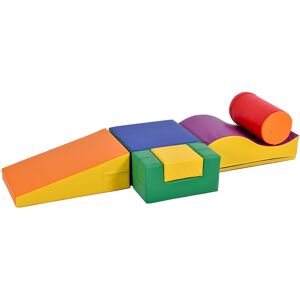 Gl Store Set di 6 Grandi Blocchi da Costruzione per Giocare e Arrampicarsi con Scala e Scivolo, Adatto a Bambini in Età Prescolare e Neonati, Blocchi Morbidi e Colorati, Giallo