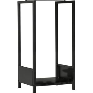 Outsunny Scaffale Portalegna da Esterno e Interno in Acciaio con Base Rialzata, 39x35x76cm, Nero Aosom Outsunny Scaffale Portalegna da Esterno e Interno in Acciaio con Base Rialzata, 39x35x76cm, Nero Aosom