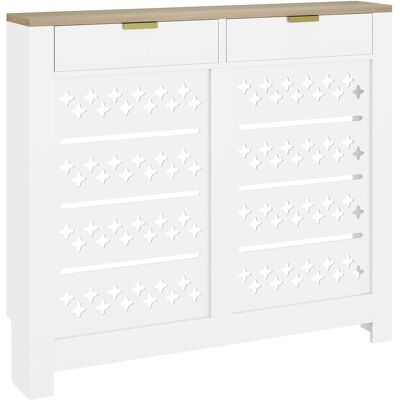 Homcom Copritermosifone, con armadietto ribaltabile e ripiano superiore, 108 x 19 x 95,5 cm, Bianco Aosom Italy Homcom Copritermosifone, con armadietto ribaltabile e ripiano superiore, 108 x 19 x 95,5 cm, Bianco Aosom Italy