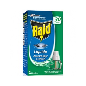 Ricarica Liquida All'Eucalipto Per Diffusore Raid Liquido Elettrico Antizanzare 21 Ml