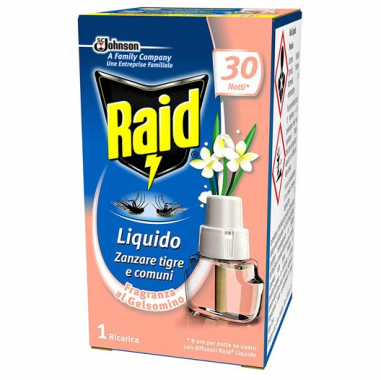 Ricarica Liquida Al Gelsomino Per Diffusore Raid Liquido Elettrico Antizanzare 21 Ml Ricarica Liquida Al Gelsomino Per Diffusore Raid Liquido Elettrico Antizanzare 21 Ml