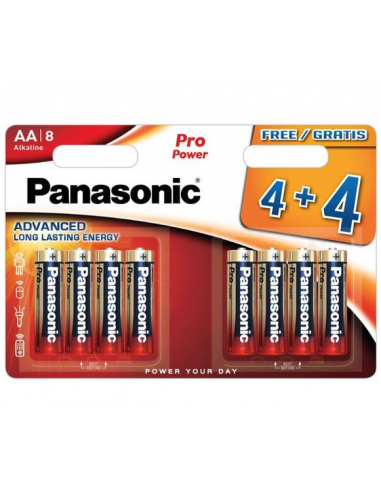 Panasonic Pila Alcalina Aaa 1,5v Lr03 Ministilo  Pro Power 4+4 Free